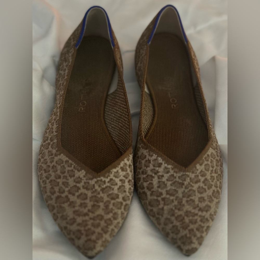 Rothy’s light brown leopard flats!   So stylish for people on the go!